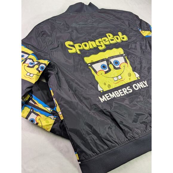 Spongebob Quilted Bomber Jacket XXL By Members Only & Nickelodeon - Picture 11 of 13